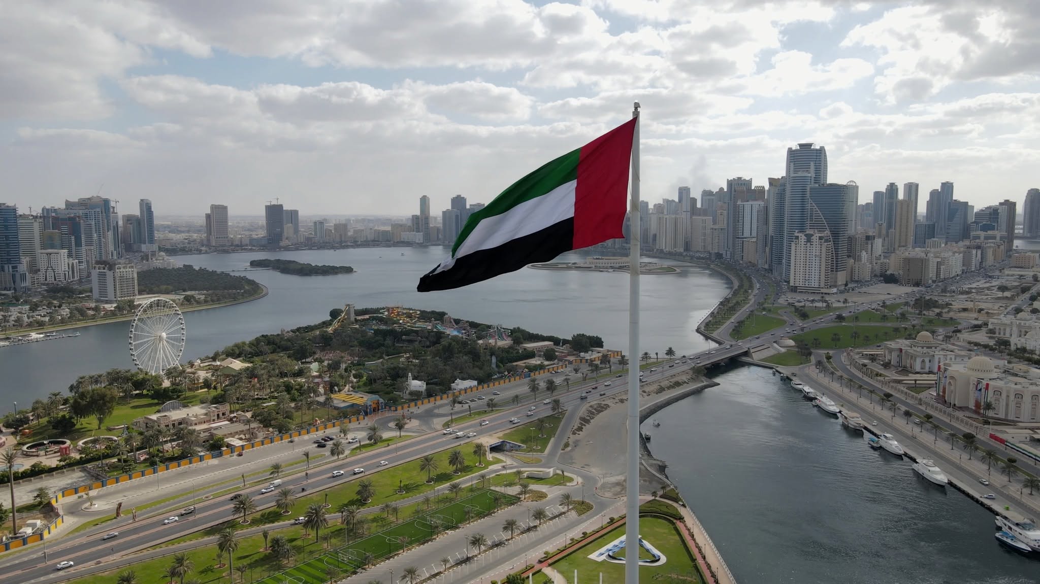 Custom UAE flags, flag poles, and branding solutions by Creation Arts